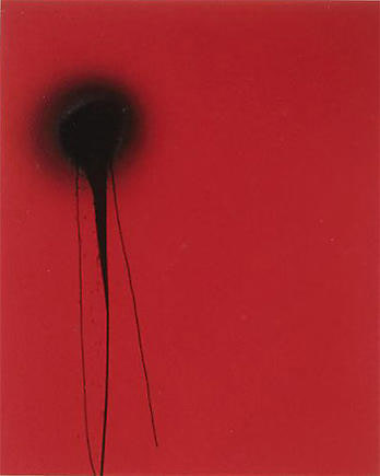 Stephen Prina.&nbsp;Push Comes to Love: Vivid Red, 1999, Photo screenprint with acrylic and acrylic enamel on canvas, 150 x 120 cm.&nbsp;Courtesy of the artist &amp;amp; PKM Gallery.