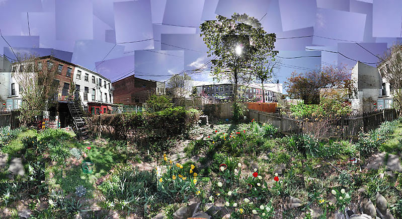 Byron Kim. What I See(Tulips, Flying Beetle, My Backyard, Park slope, Brooklyn) (Ed. 5), 2006. C-print, 152.1 x 279.2 cm.&nbsp;Courtesy of the artist &amp;amp; PKM Gallery.