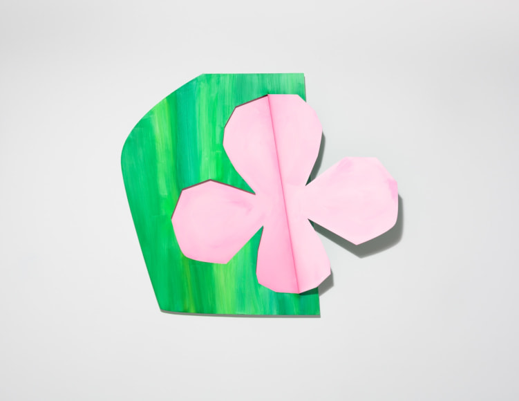Wonwoo Lee, Hidden clover (pink), 2017. Steel, paint, acrylic, 120 x 138 cm. Courtesy of the artist & PKM Gallery.