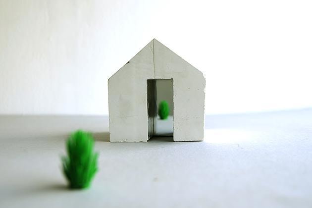 Koo Hyunmo. House, 2008.&nbsp;Plaster, mirror, moss, 13.7 x 12.7 x 12 cm. Courtesy of the artist &amp;amp; PKM Gallery.