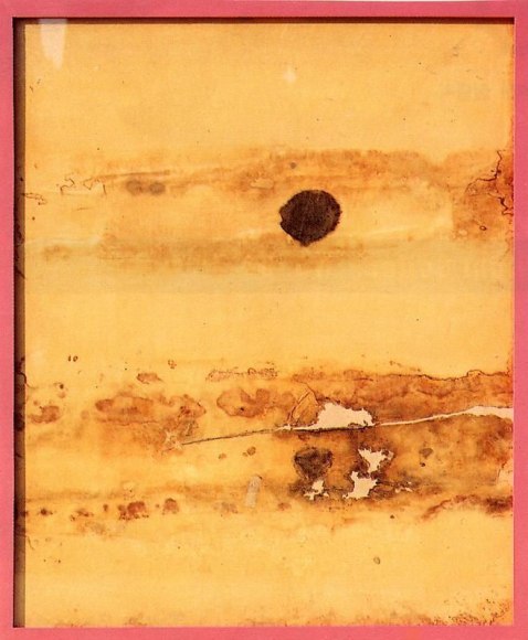 Cody Choi. Night Soiller No. 90-2, 1990-1992. New born baby&rsquo;s[daughter&rsquo;s] feces on Korean Floor paper buried under the ground and stretched on canvas, two years later, 78 x 96.5 cm.&nbsp;Courtesy of the artist &amp;amp; PKM Gallery.