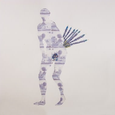 ZOË CHARLTON Untitled (from Dutch Girls) 2005, mixed media, 12 x 12 inches