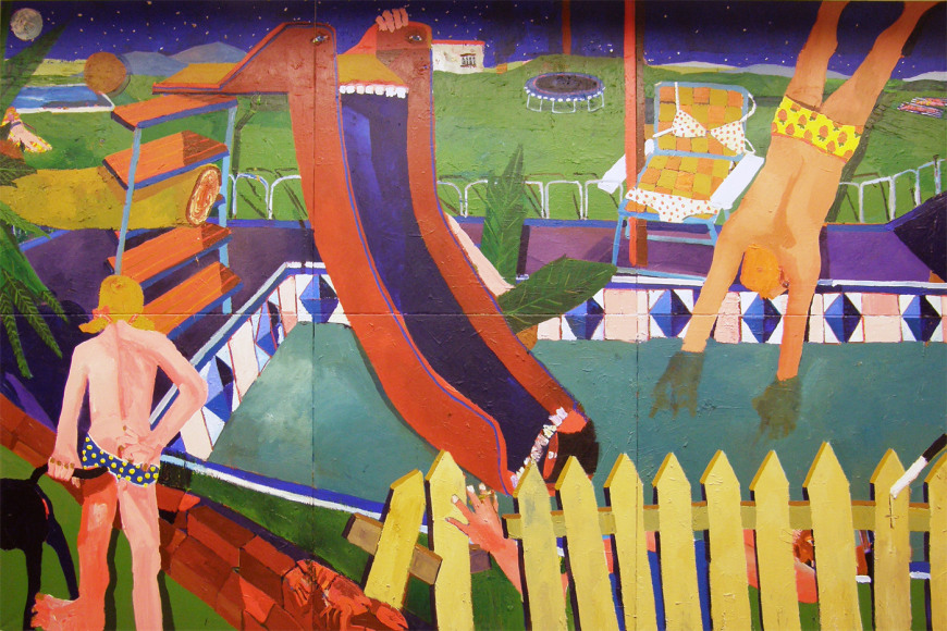 PHILIP HINGE Sunburn 2010, acrylic/mixed media on canvas, 96 x 144 inches