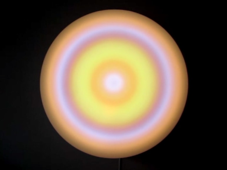 LEO VILLAREAL Target 2011, light emitting diodes, micro controller, custom software, circuitry, wood, plexiglas, 30 inches (diameter)