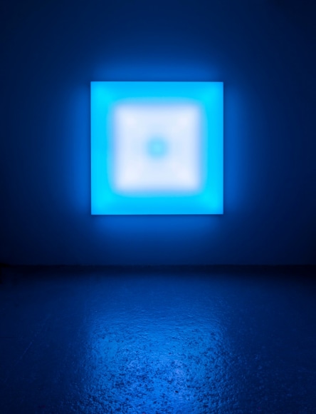 LEO VILLAREAL Scramble 2011, light emitting diodes, mac mini, custom software, circuitry, wood, plexiglas, 60 x 60 x 7 inches