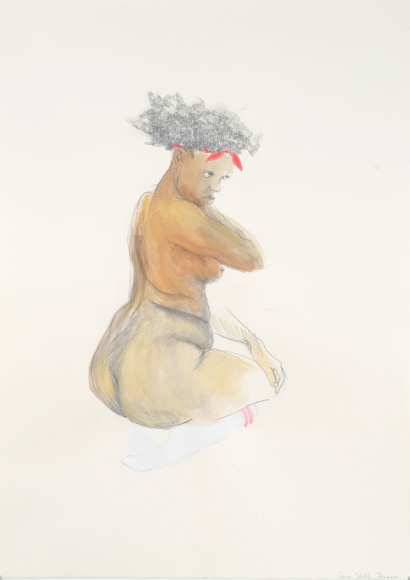 ZO&Euml; CHARLTON Cousin (study) 2008, graphite and gouache on paper, 52 x 72 inches.