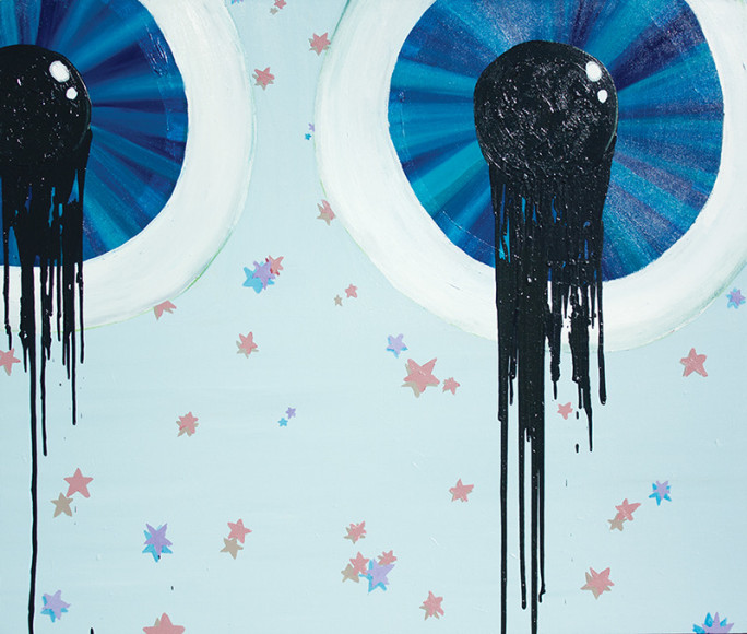 PHILIP HINGE Eye Melt 4 U 2013, acrylic on canvas, 12 x 16 inches