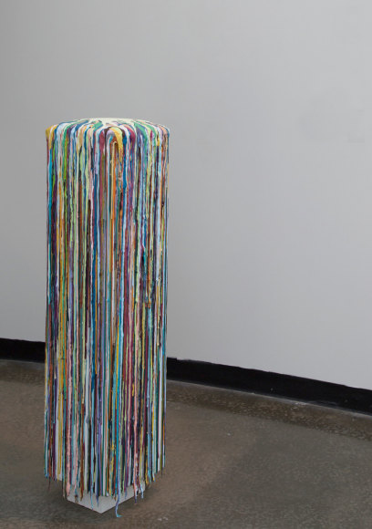 JENNY WU Summer Shower, Kiss Me Kate...Sweet Nothing, Pebble Path, Spirit Whisper, Nostalgic. 2015, pedestal, a collection of paint and their un-descriptive names, dimension variable.