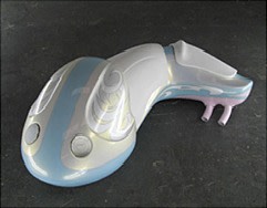 PATRICIA PICCININI Angel (Blue)  fiberglass-automotive paint and leather, 16 x 45 x 23 inches.