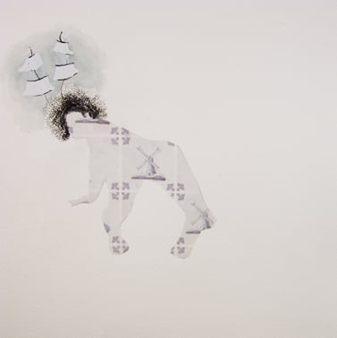 ZOË CHARLTON Untitled (from Dutch Girls) 2005, mixed media, 12 x 12 inches