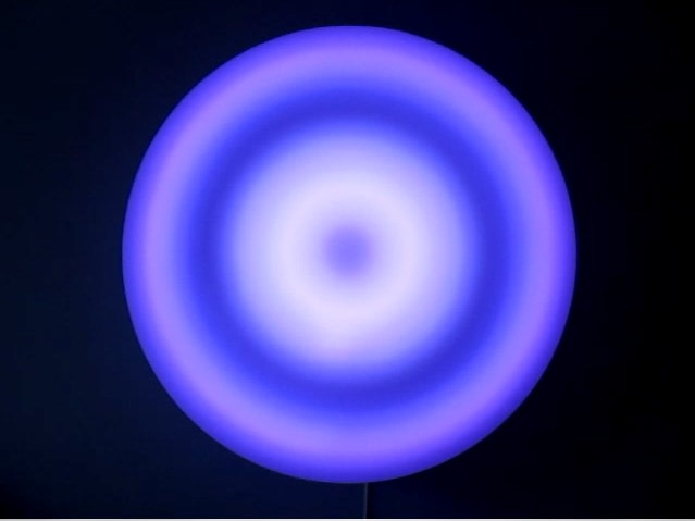 LEO VILLAREAL Target 2010, light emitting diodes, Mac mini, custom software, circuitry, wood, plexiglas, 60 inches (diameter)