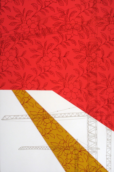 JESSICA VAN BRAKLE Free Standing 2007, acrylic latex and ink on panel, 36 x 24 inches.