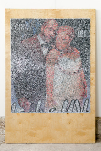 Wilmer Wilson IV lack & Wh 2016, mixed media on wood, 72 x 48 inches