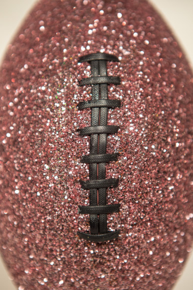 Sheldon Scott Exorcism of the Sweet (pink) 2018, glitter, leather, poly, glue, dimensions variable