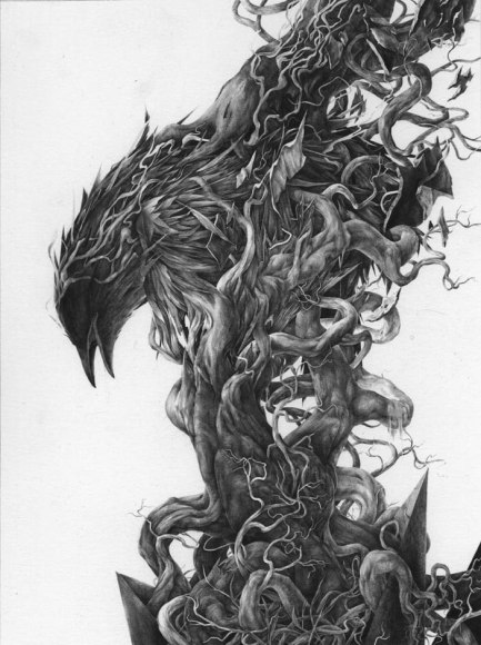 JOSH CHANCE Emerge 2012, graphite on Fabriano, 12.5 x 9.5 inches.