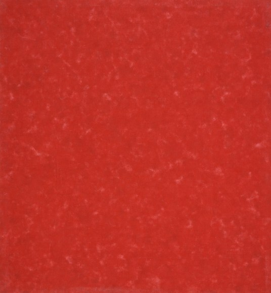 Howard Mehring  Untitled (Red Allover)  c.1962, magna on canvas, 25 x 23 inches