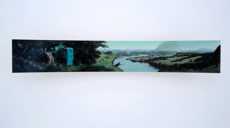 ERIK THOR SANDBERG Vestige 2011, oil on curved panel, 15 x 88 x 12 inches