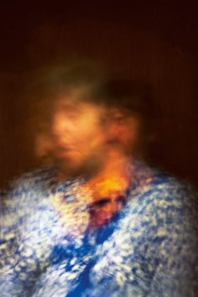 Spirit Photography Class Experiment&mdash;medium Annette Rodgers with Spirit Extras Interpreted to be a Mongolian Spirit Guide and an Aging Nikola Tesla. Arthur Findlay College, England (from Seance), 2018