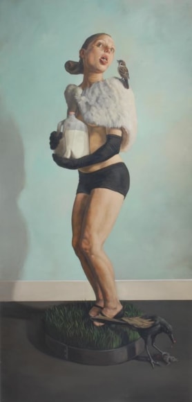 EERIK THOR SANDBERG Charity 2006, oil glaze on wood panel, 79 x 38 x 3.5 inches.