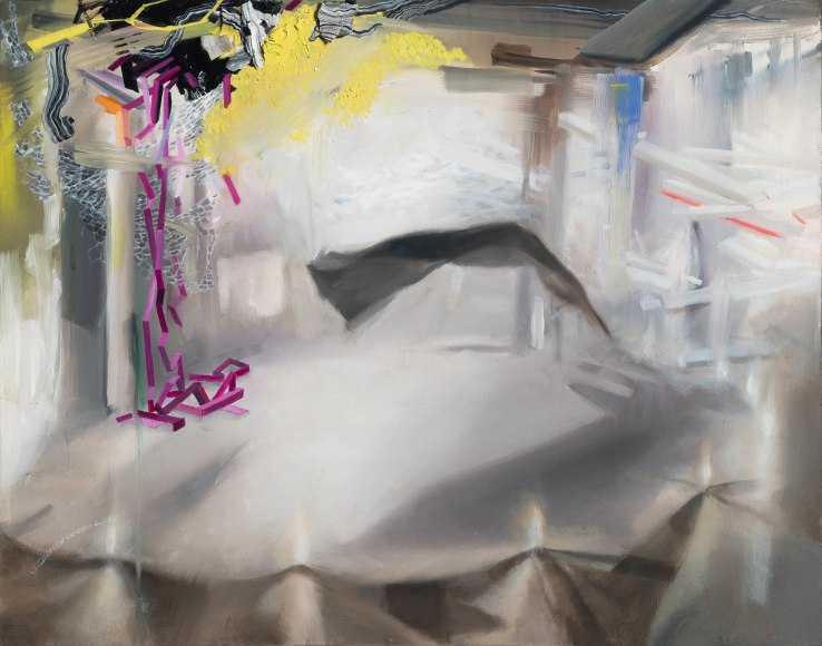 ALI MILLER  Self-Sufficient 2013, oil, acrylic and quartz on panel, 11 x 14 inches