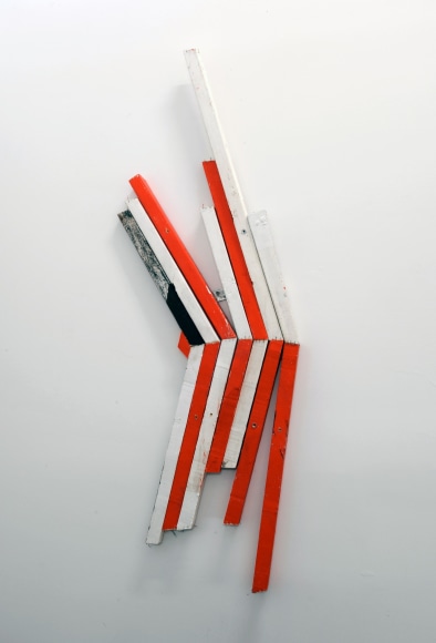 CORDY RYMAN Reverse Scrap K 2010, acrylic and enamel on wood, 57 x 22 inches