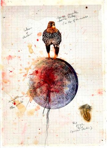 KOEN VANMECHELEN Untitled 2008, mixed techniques and collage on paper, 10 x 14 inches.