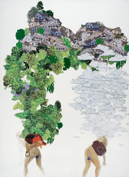 ZO&Euml; CHARLTON Dreamers and Builders 2012, collage and gouache on paper, 30 x 22 inches