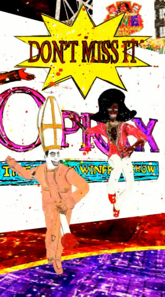 FEDERICO SOLMI Dick Richman, Portrait of a Scam Artist (video still) 2011, video-animation with artist-designed frame and LCD panel, 45 x 30 inches