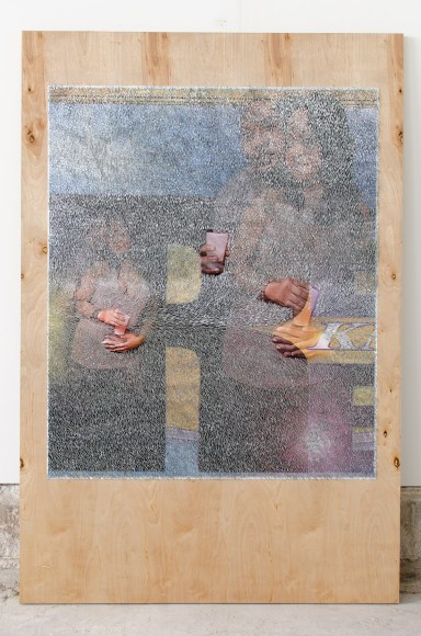 Wilmer Wilson IV REAL KNOW REAL 2016, mixed media on wood, 72 x 48 inches