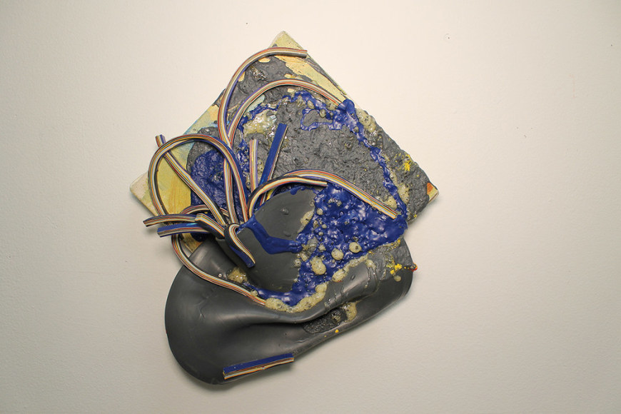 JENNY WU Octopus 2014, latex paint, gorilla glue on canvas, 8 x 12 inches.