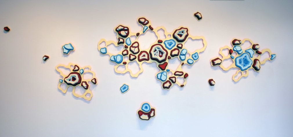 CHARLES CLARY Hugg-a-Diddle Burs 2008, acrylic, graphite, hand cut paper, dimensions variable.