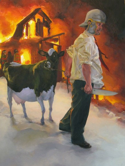 NATHANIEL ROGERS Self Sacrifice 2007, oil on panel, 12 x 9 inches.