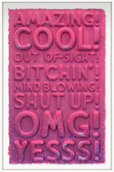 Mel Bochner, Amazing, 2024, cast and pigmented paper MB7382