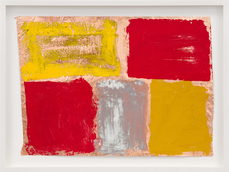 Ethan Cook Untitled, 2023 Paint on foil 14 3/4 x 19 1/2 in (framed) 37.5 x 49.5 cm (framed) (ECO23.096)