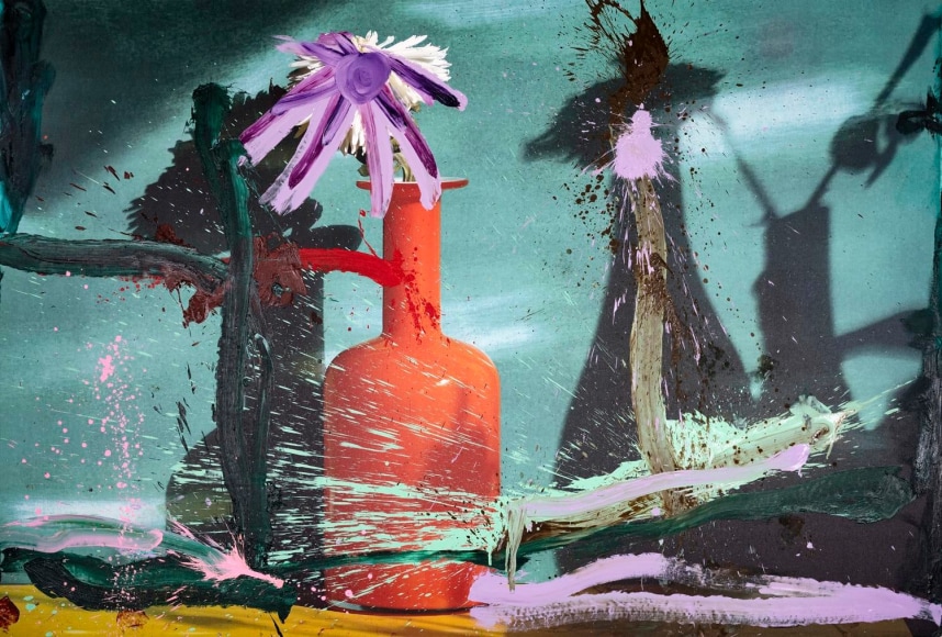 Jorge Galindo & Pedro Almodóvar LA ALCOBA PINTADA, 2019 Oil and digital print on canvas 78 3/4 x 118 in 200 x 300 cm