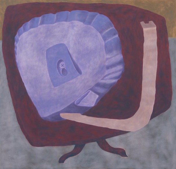 Ginny Casey, Blank Tape, 2017, Oil and acrylic on canvas, 48 x 46 in, 121.9 x 116.8 cm (GC17.005)