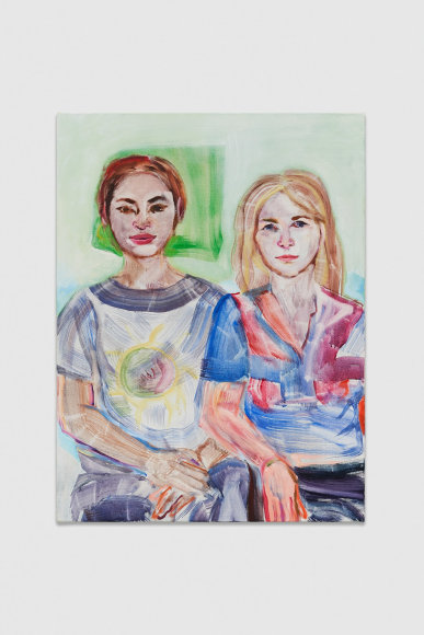 Gerlind Zeilner Niélé and Luise, 2022 Signed on the back Egg tempera and oil on canvas 31 1/2 x 23 5/8 in 80 x 60 cm (GZE22.020)