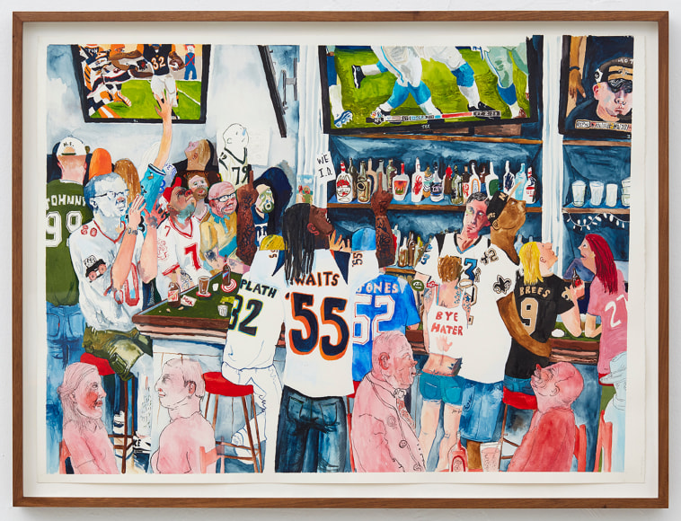 Celeste Dupuy-Spencer It's a Sports Bar But It Used To Be a Gay Bar, 2016 Watercolor and gouache on paper 24 x 30 in 61 x 76.2 cm (CDS16.033)
