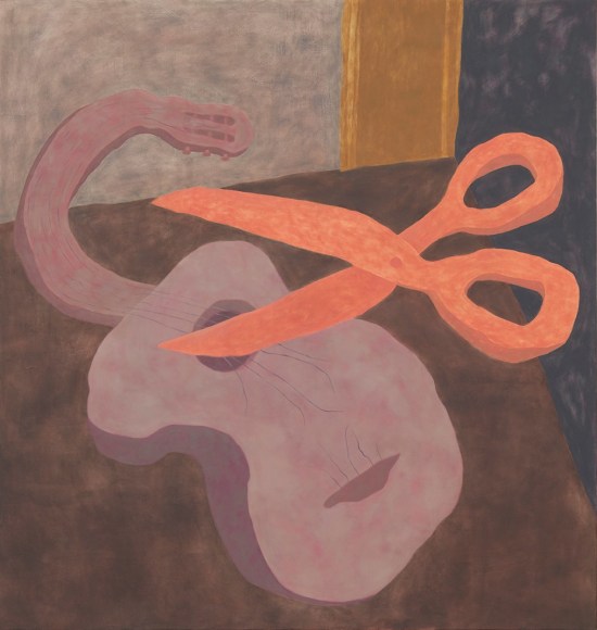 Ginny Casey, Silent Guitar, 2017, Oil on canvas, 56 x 53 in, 142.2 x 134.6 cm (GC17.004)