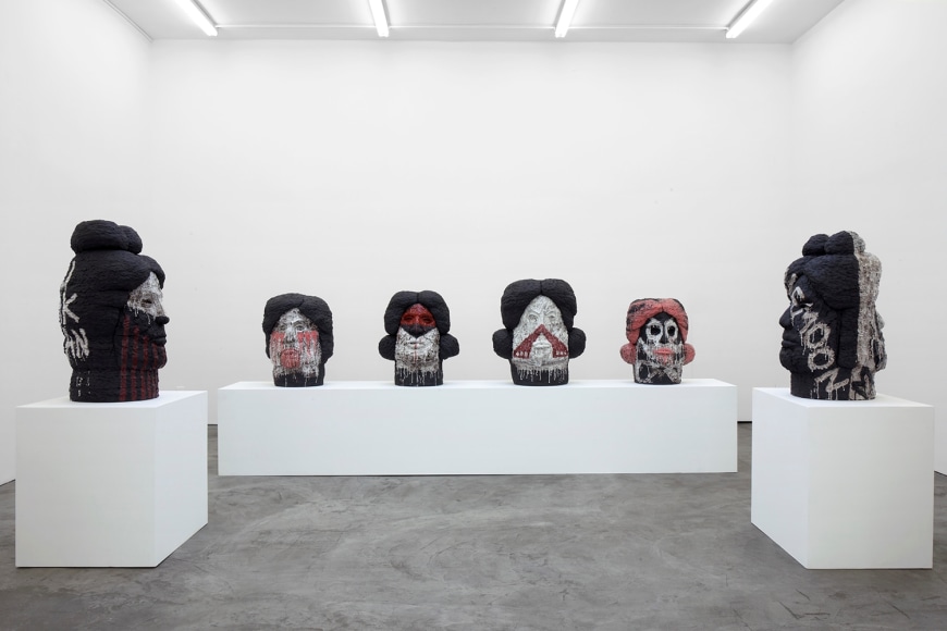 Installation View of  "DO YOU SPEAK INDIAN?", "SAH CADO (Mrs. Cado)", "YOU DON'T LOOK NATIVE", "WE ARE IMMORTAL", "She Dances for Her Ancestors" , and "Family Names to Last Through the Generations"