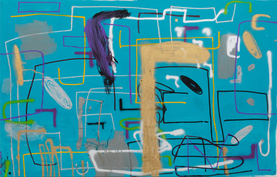 André Butzer Untitled, 2019 Oil on canvas 114 1/8 x 72 7/8 in 290 x 185 cm (AB19.083)