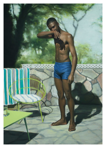 Jonathan Wateridge, Swimmer, 2016 Oil on linen 78 3/4 x 55 1/8 in 200 x 140 cm