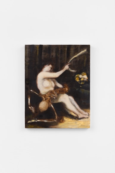 Lisa Ivory A Bowl Of Chrysanthemums, 2024 Signed and titled on verso oil on panel 9 x 7 1/2 in 23 x 19 cm (LIV24.014)