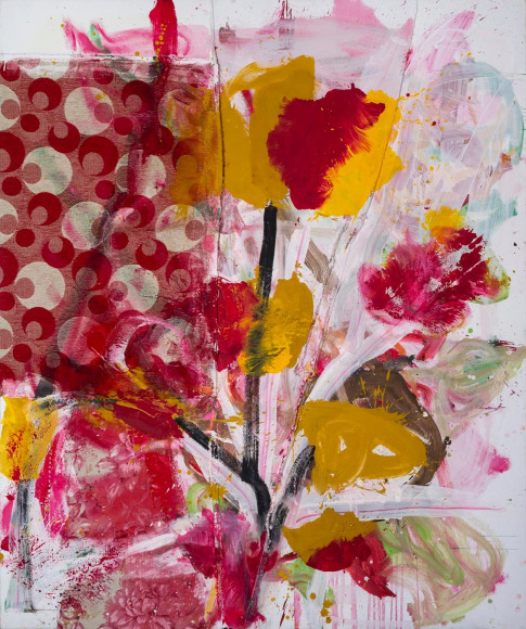 Jorge Galindo SEMINAL, 2020 Oil on canvas and fabrics 94 1/2 x 78 3/4 in 240 x 200 cm