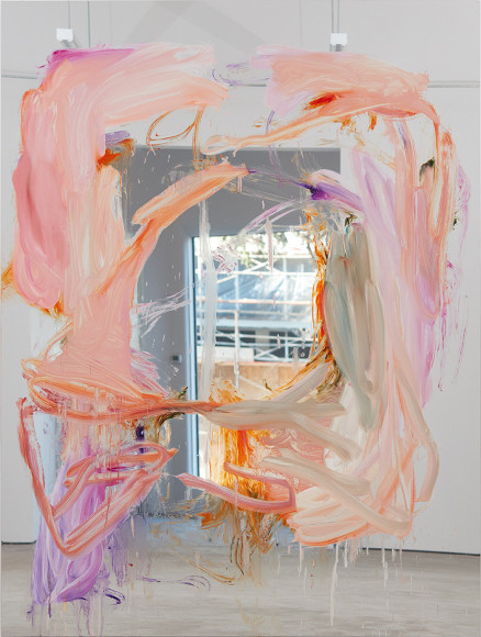 Peter Bonde, Untitled, 2016. Oil on mirror foil, 98.43 x 74.8 x 1.6 inches, 250 x 190 x 4 cm (PB16.002)