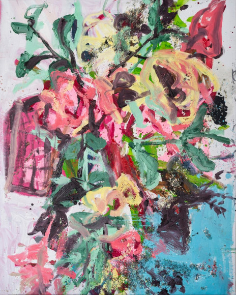 Jorge Galindo THE FLOWERS OF ROMANCE 8, 2019 Oil on canvas 98 1/2 x 78 3/4 in 250 x 200 cm