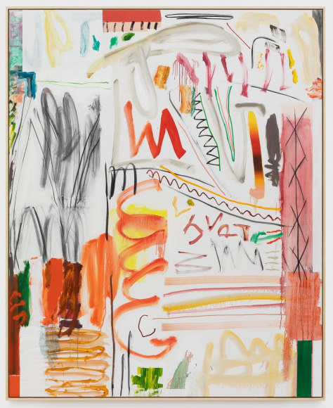 Andreas Breunig, Untitled (red), 2019, Oil, graphite, charcoal on canvas 82 5/8 x 70 7/8 in (210 x 170 cm), ABR19.033