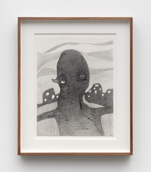 Nicola Tyson The Despond, 2022 Graphite on paper 16 1/8 x 13 1/2 x 1 1/2 in (framed) 41 x 34.1 x 3.8 cm (framed) (NTY22.035)