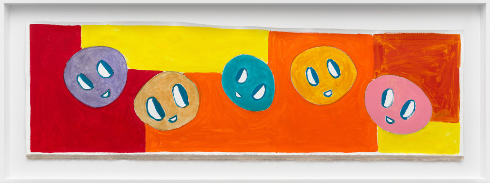 André Butzer Ohne Titel / Untitled, 2023 Acrylic on canvas 22 1/4 x 59 1/4 in (framed) 56.4 x 150.3 cm (framed) (AB23.005)