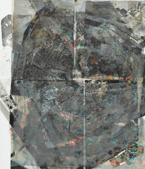 Tamar Halpern, The Ticking Monster Clock, 2016. Ultrachrome ink, archival paper, silk, linen, 70 x 60 inches (177.8 x 152.4 cm) TH16.013